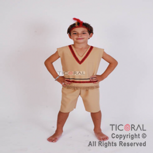 DISFRAZ INDIO NI�O C/VINCHA CAND TALLE 3 x 1